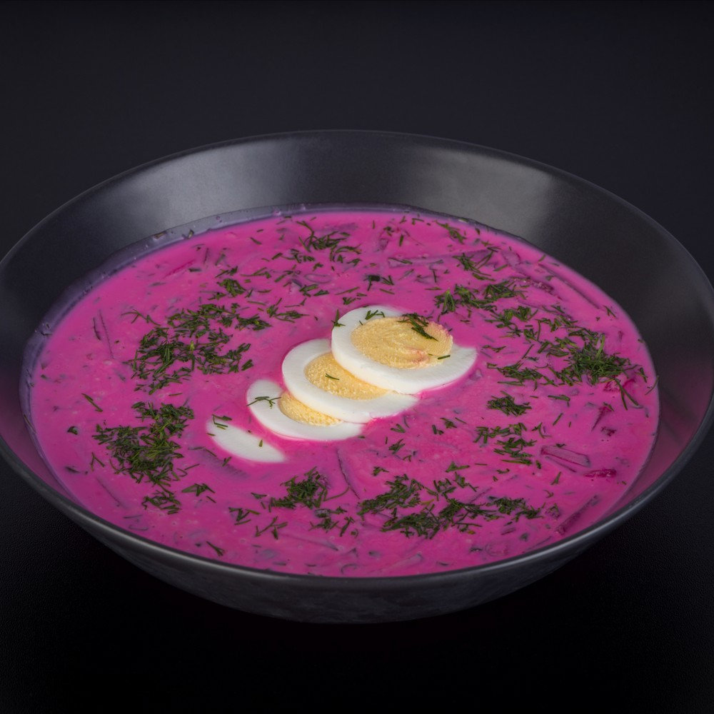 COLD BEET SOUP WITH BOILED EGG